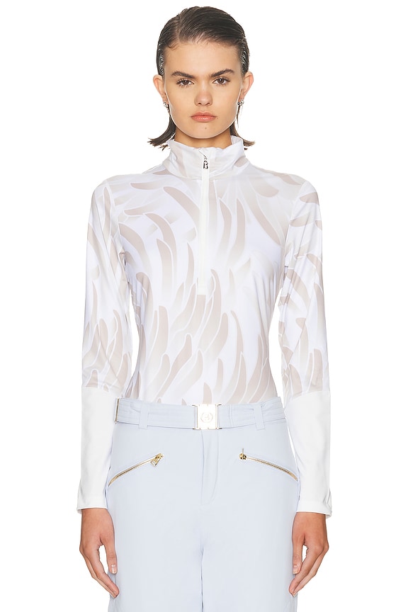 Chloe Lace Turtleneck Top in Dusty White | FWRD