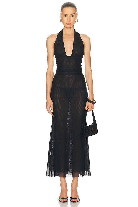 Zimmermann Anneke Tie Front Maxi Dress in Black | FWRD