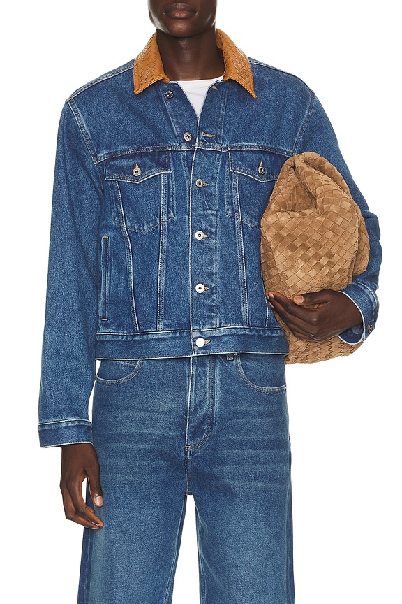 【美品】　FEAR OF GOD Water Denim Jacket S Fear of God Selvedge Denim Holy Water Trucker Jacket in Indigo | FWRD
