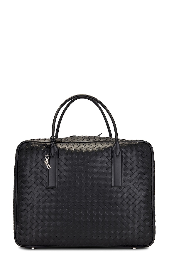 Bottega Veneta Cassette in Black & Silver | FWRD