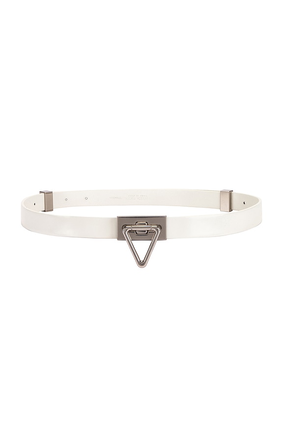 Bottega Veneta Triangle Lock Belt in Black & Silver | FWRD display picture 2
