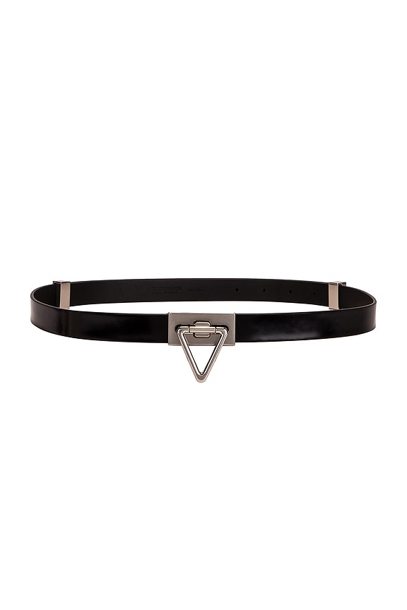 Bottega Veneta Leather Snake Belt in Black & Silver | FWRD