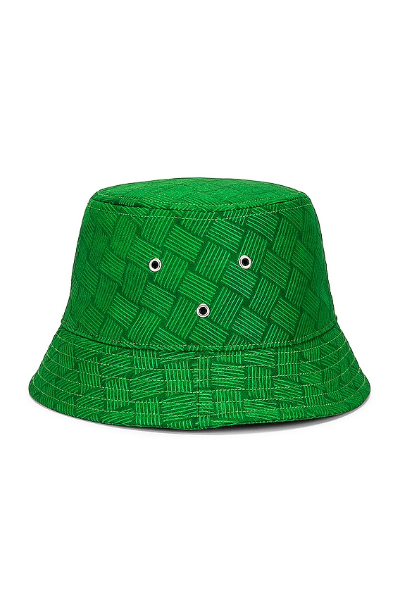 Bottega Veneta Intreccio Jacquard Nylon Bucket Hat in Kiwi