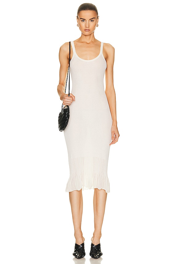 ALAÏA Rib Tube Midi Dress in Blanc | FWRD