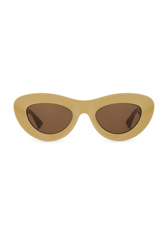 ALAÏA Lettering Logo Rectangular Sunglasses in Black & Grey