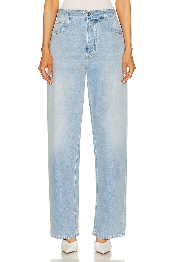 Saint Laurent Kate Wide Leg Jean in Tucson Blue | FWRD