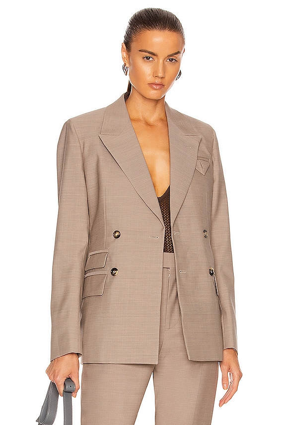 Nat Jacket Grey in Silk and Linen – The Row