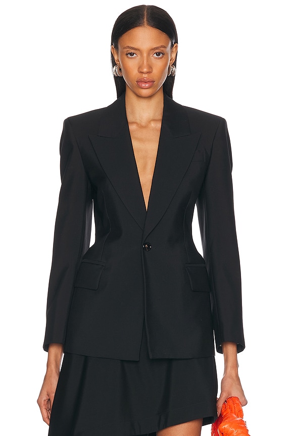 Haider Ackermann Double Breasted Blazer in Black | FWRD Haider Ackermann Double Breasted Blazer in Black | FWRD