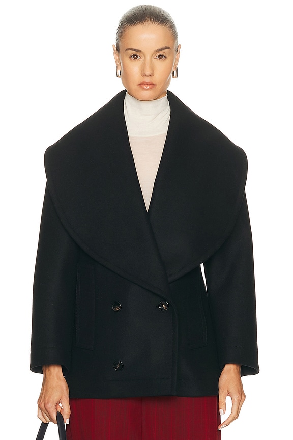 Max Mara Olga Short Coat in Black | FWRD