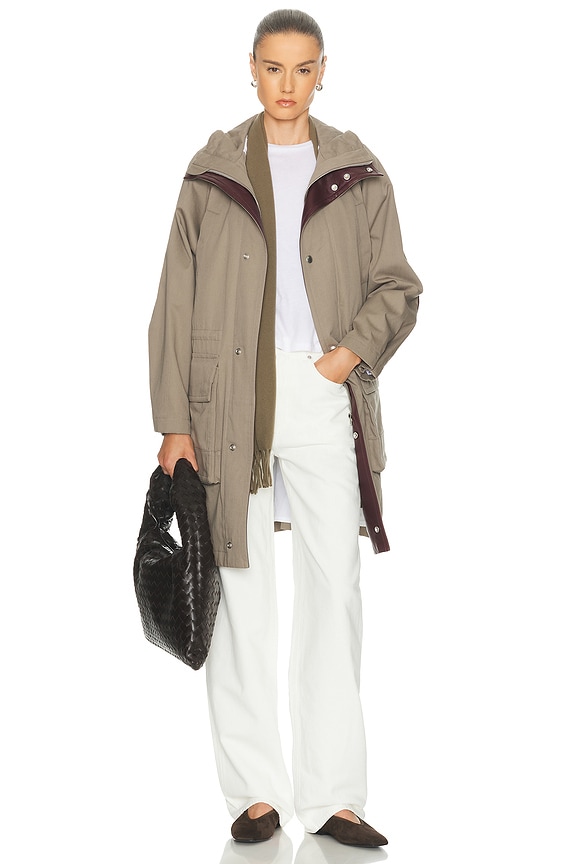 Balenciaga Folded Trench Coat in Sand Beige | FWRD Balenciaga Folded Trench Coat in Sand Beige | FWRD