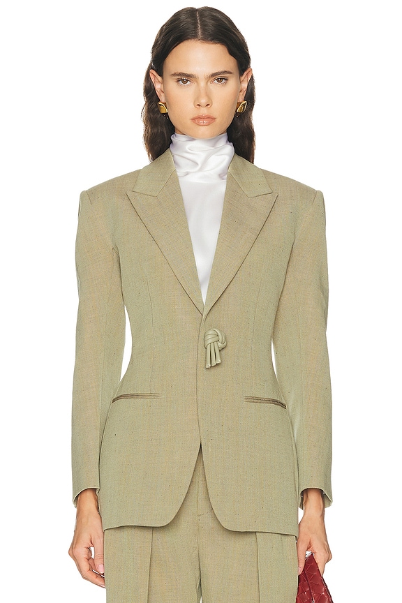 Balenciaga Waisted Jacket in Emerald Green | FWRD Balenciaga Waisted Jacket in Emerald Green | FWRD