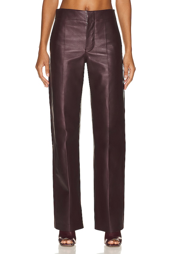 Bottega Veneta Leather Straight Leg in Black | FWRD