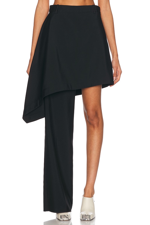 Saint Laurent Satin Lace Skirt in Caramel | FWRD