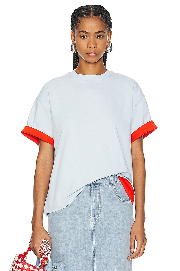 【TOTEME】Straight Cotton Tee pale grey melange 国内完売品 Toteme Straight Cotton Tee in Pale Grey Melange | FWRD
