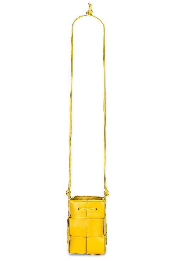 Bottega Veneta Mini Cassette Bucket Bag in Sunburst & Gold