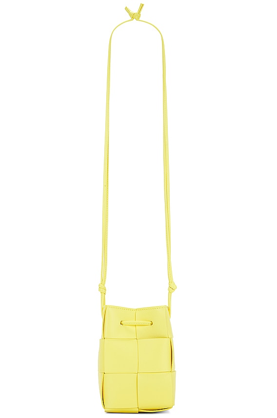 Bottega Veneta Mini Cassette Bucket Bag in Kiwi & Gold | FWRD