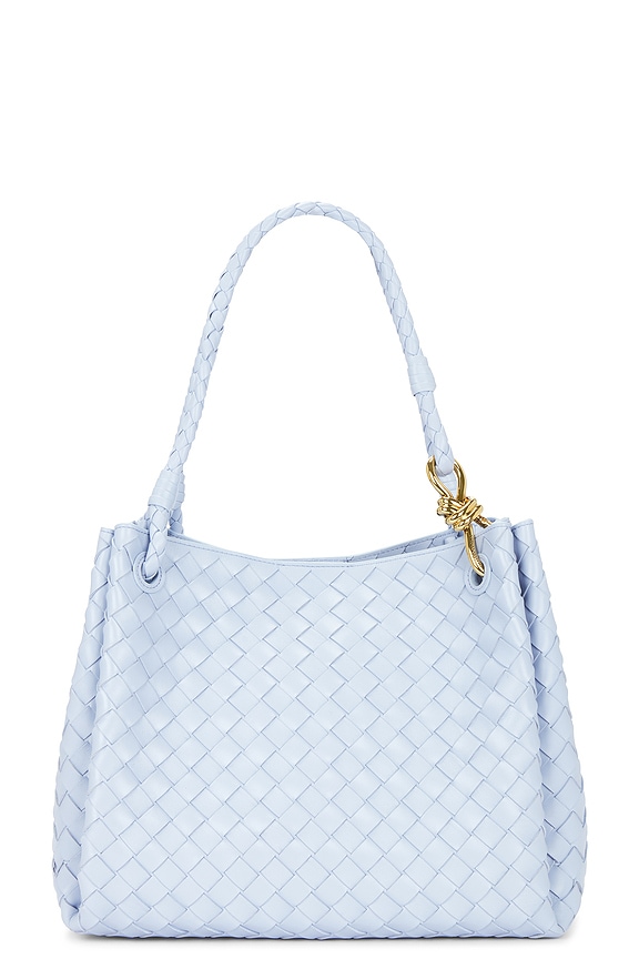 Bottega Veneta Mini Arco Tote Bag in Deep Pacific & Gold | FWRD