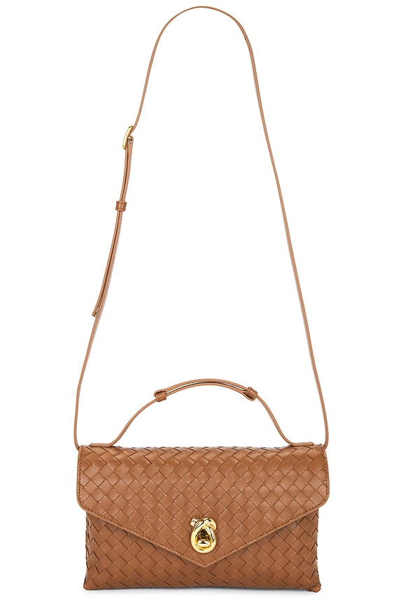 Bottega Veneta The Pouch Clutch in Clay & Gold | FWRD