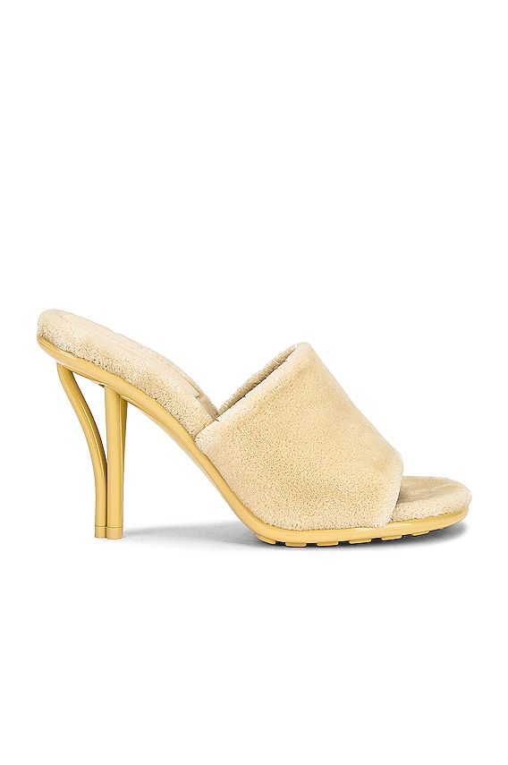 Bottega Veneta Cha Cha Mule Sandal in Gold & White | FWRD