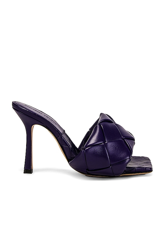Bottega Veneta Padded Woven Leather Sandals in Purple | FWRD
