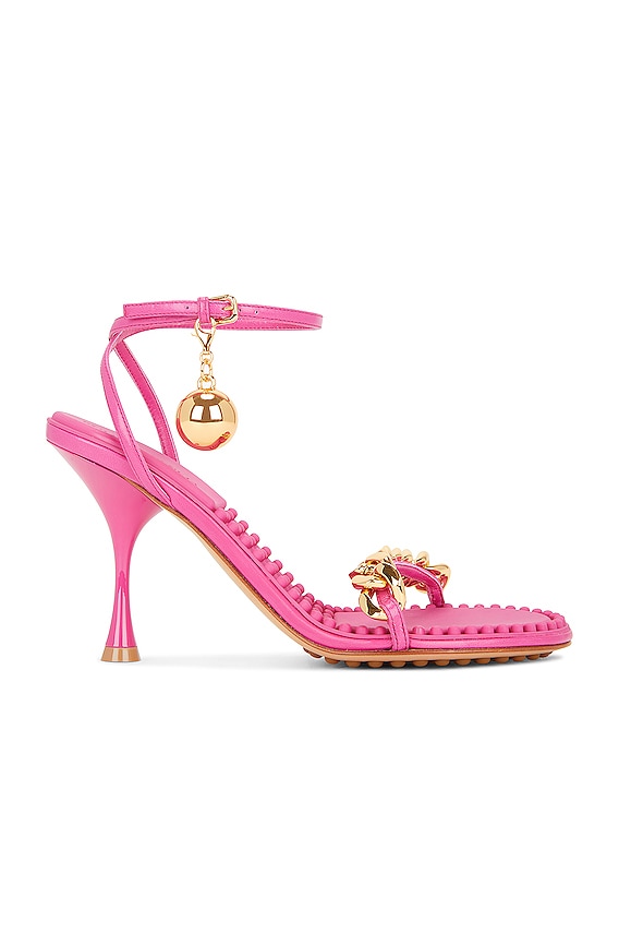 Bottega Veneta Stretch Lace-Up Sandals in Azalea | FWRD