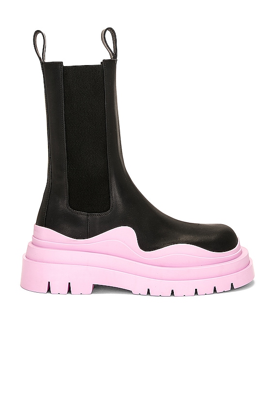 Bottega Veneta Tire Chelsea Boots in Black & Green | FWRD Bottega Veneta Tire Chelsea Boots in Black & Green | FWRD