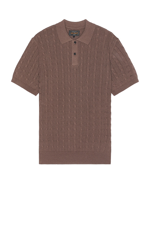 Honor The Gift Diamond Knit Polo in Brown | FWRD