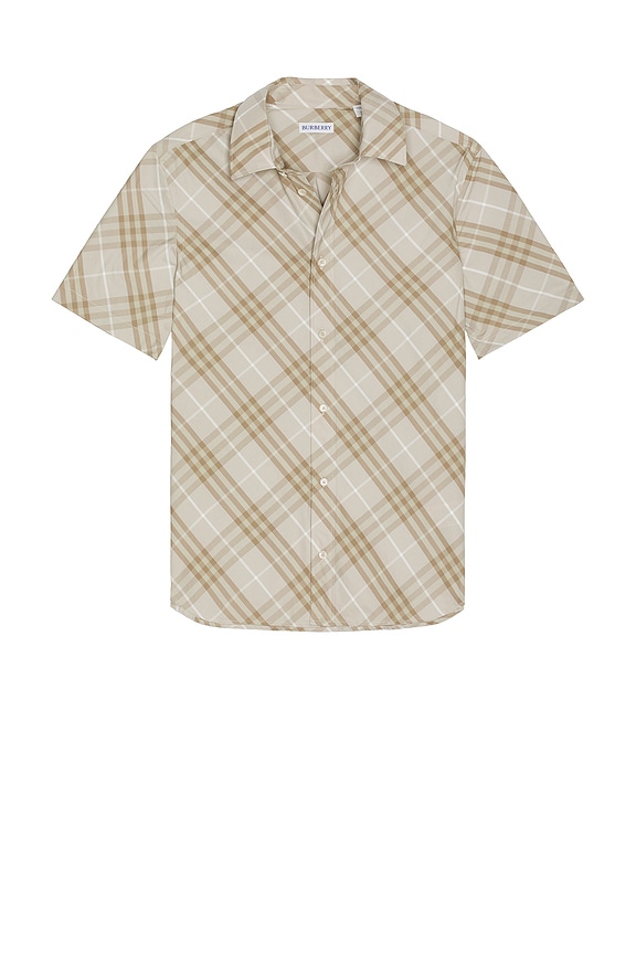 Burberry Caxton Short Sleeve Check Shirt in Archive Beige | FWRD