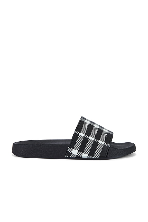 Burberry Furley Slide in Hyacinth Check | FWRD
