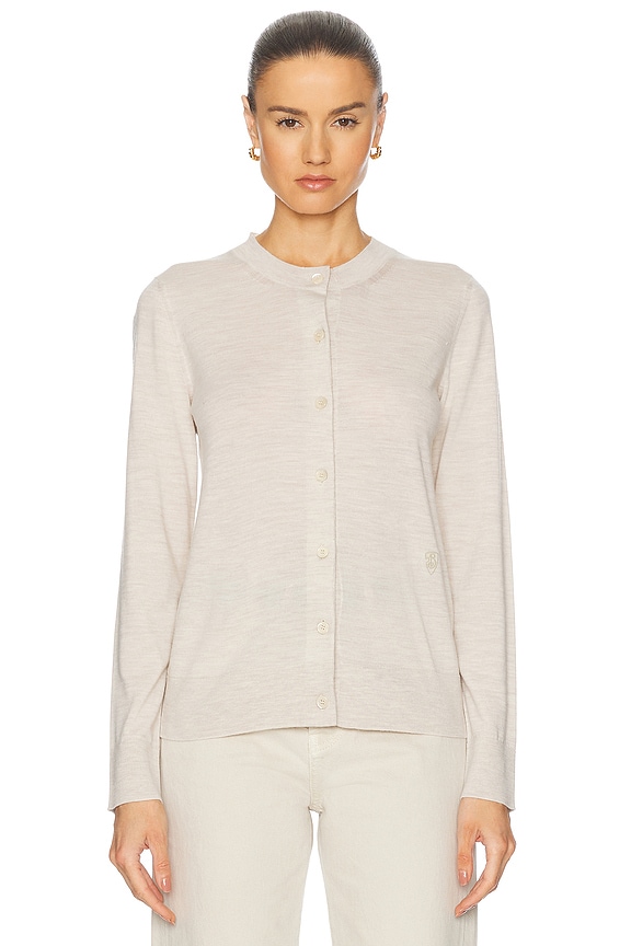 トップス PLAY Round Neck Cardigan White COMME des GARCONS PLAY White Heart Cardigan in Natural | FWRD