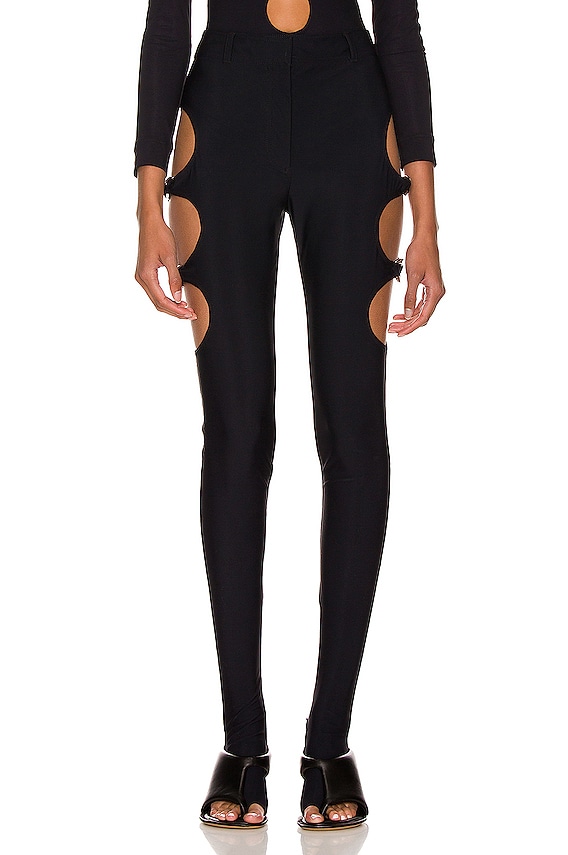 Helmut Lang Leather Zip Pant in Black | FWRD