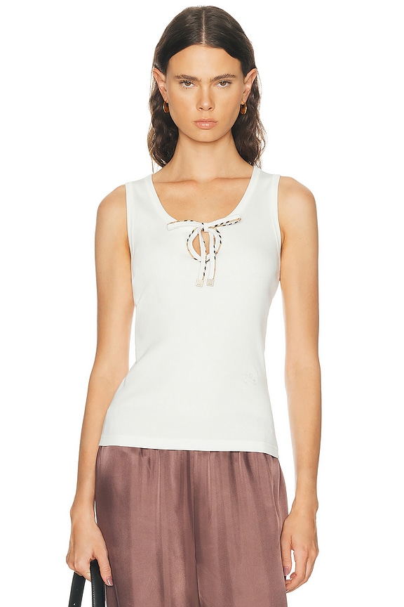 Miu Miu Knit Tank Top in Natural | FWRD