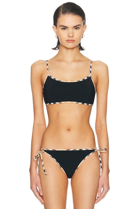 Marni Logo One Piece Swimsuit in Blue & Black | FWRD
