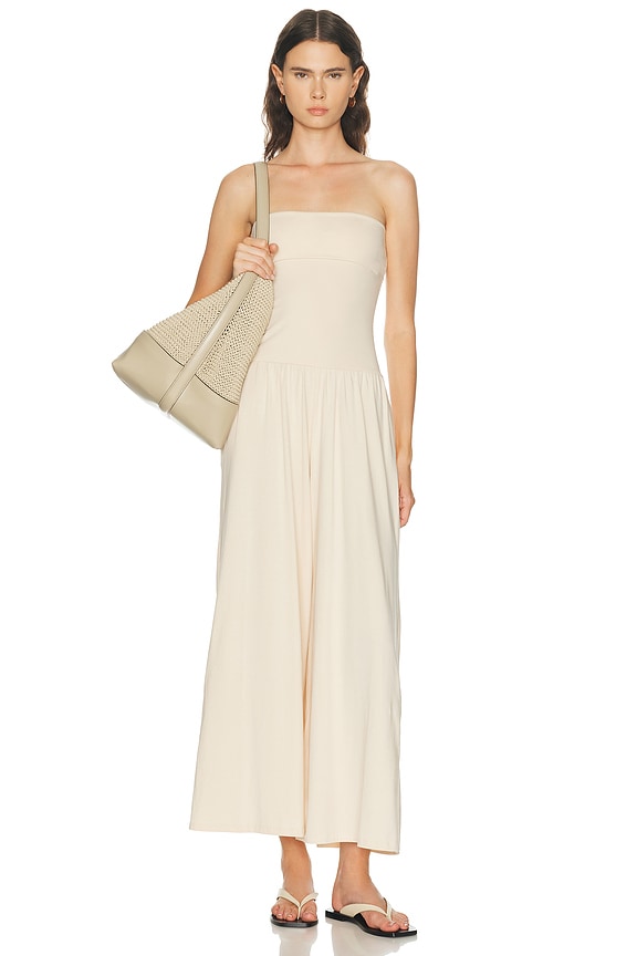 Helsa Paperbag Jumpsuit in Buttercream | FWRD Helsa Paperbag Jumpsuit in Buttercream | FWRD