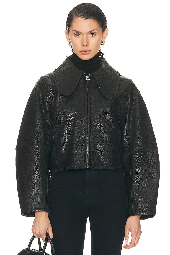 Jean Paul Gaultier Petite Grand Shearling Jacket in Vintage Brown