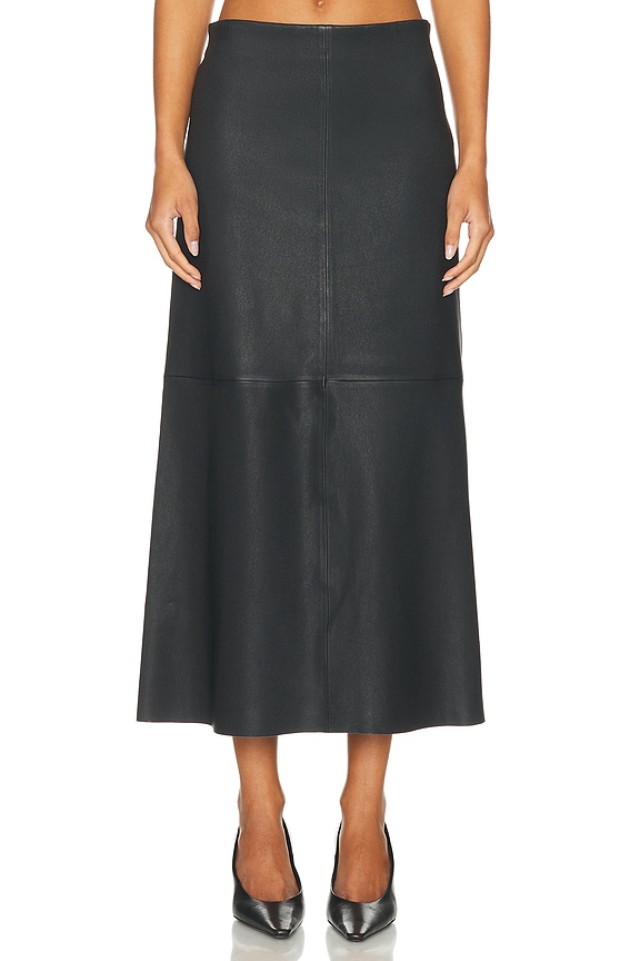 Toteme Bias Cut Satin Skirt in Black | FWRD