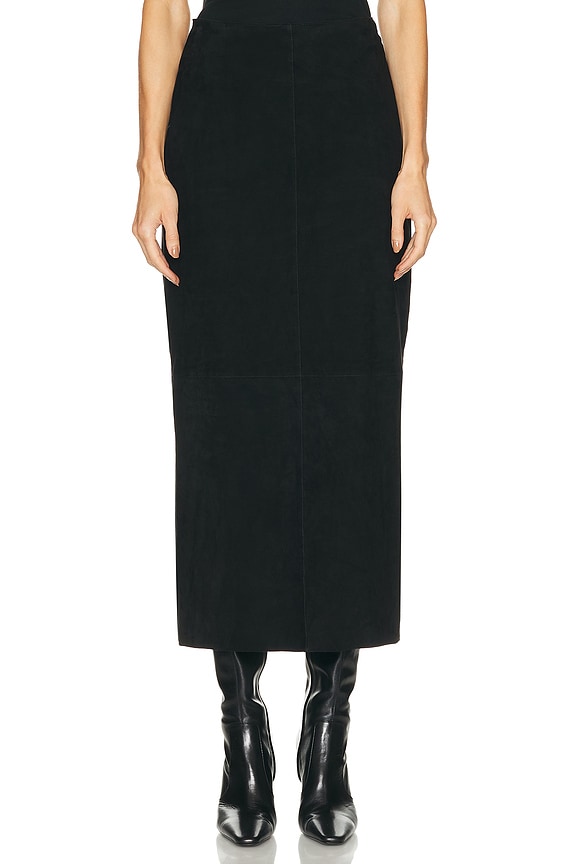 KHAITE Saxon Skirt in Black | FWRD