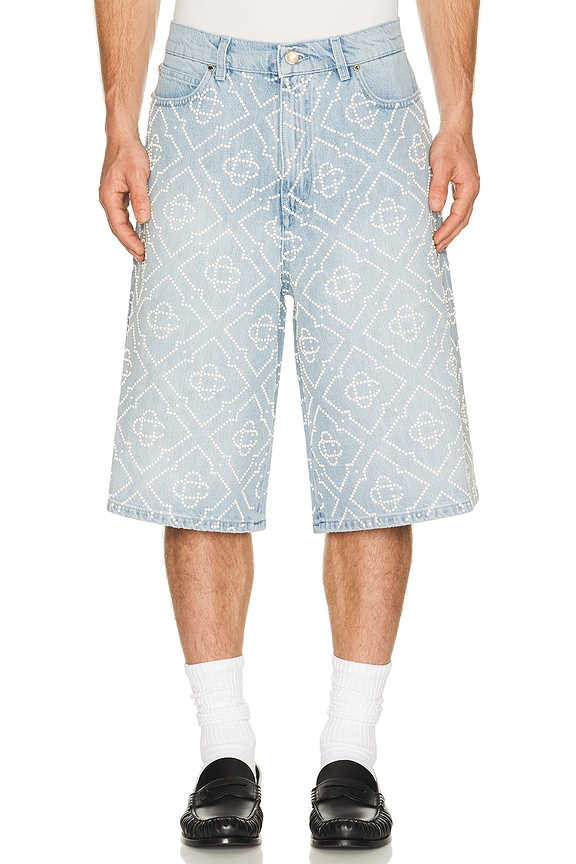 Amiri Bandana B-Ball Shorts in Grey | FWRD