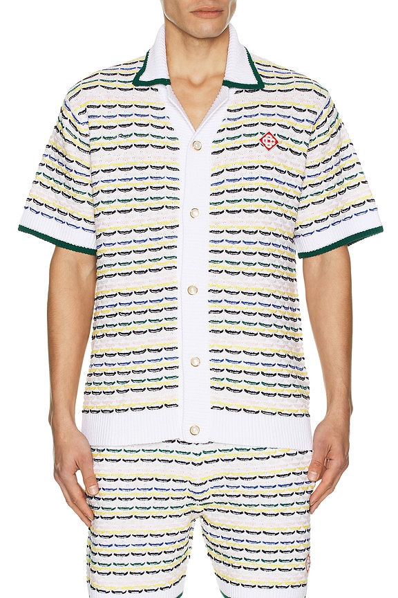 Amiri Zig Zag Rolling Paper Shirt in Alabaster | FWRD