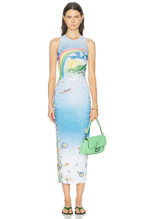 knee length dresses for ladies Raquel Allegra | Silk Jacquard ADA Tank main image 0