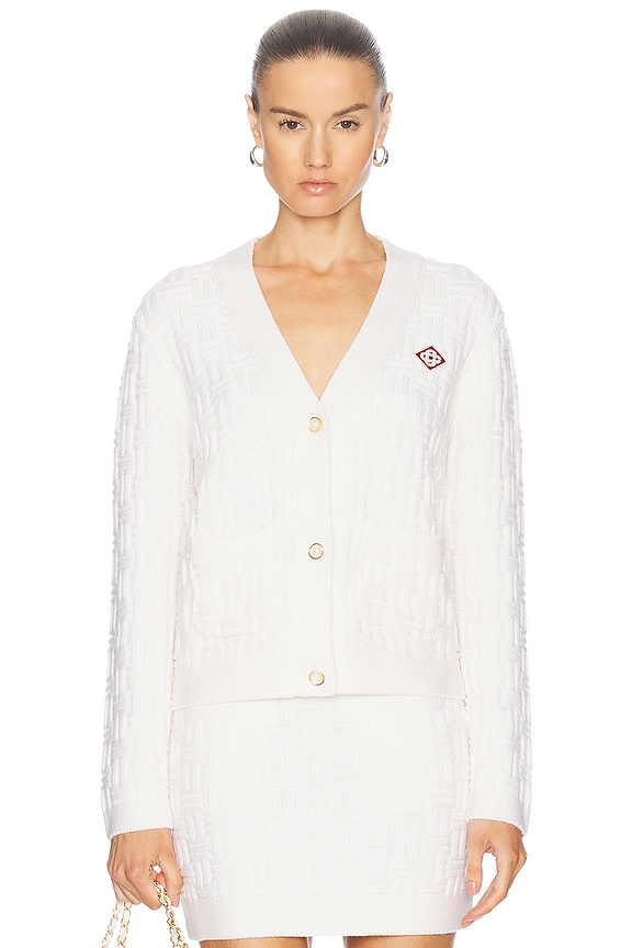 Helmut Lang Waisted Cardigan in Ivory | FWRD
