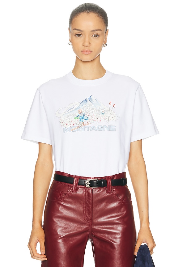 Balenciaga Medium Fit T-Shirt in White & Bubblegum | FWRD