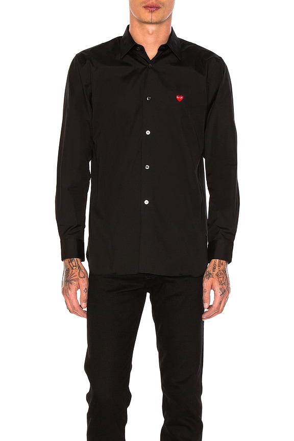 トップス Saint Laurent leather Stand Shirt Black Saint Laurent Leather Shirt in Black | FWRD
