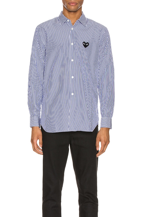 PLAY COMME des GARÇONS: INVADER EMBLEM COTTON BROAD SHIRT