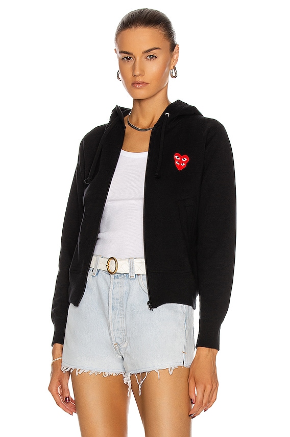 Moncler Maglia Cardigan Zip Up Hoodie in Black | FWRD