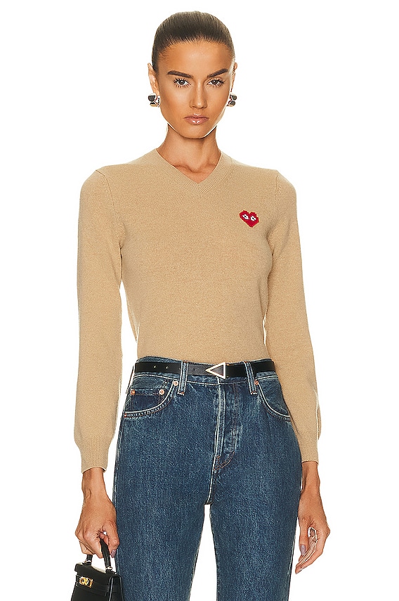 Balenciaga Long Sleeve Rib Knit Top in Yellow & Black | FWRD