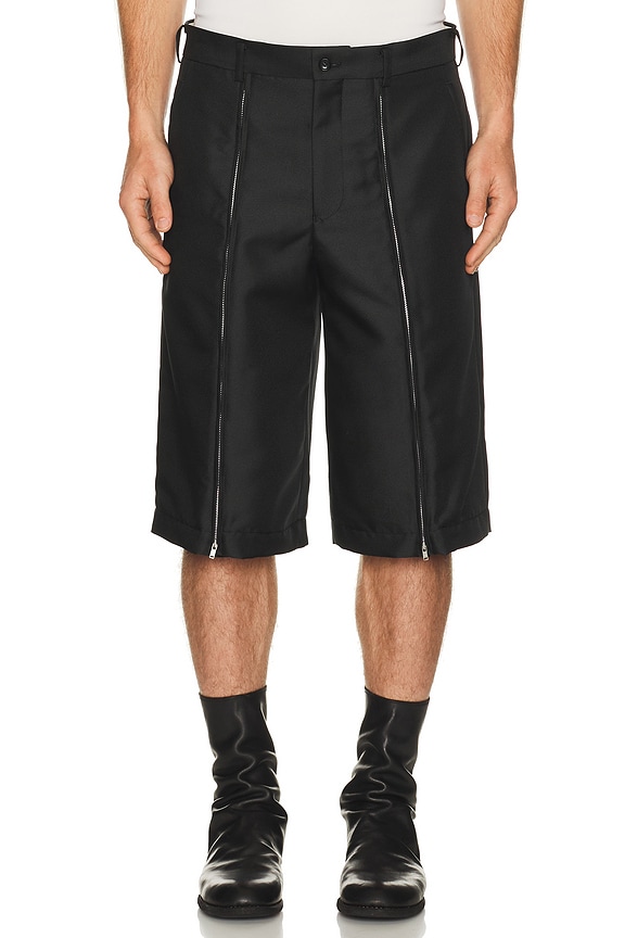 COMME des GARCONS Homme Plus Double Zipper Shorts in Black | FWRD