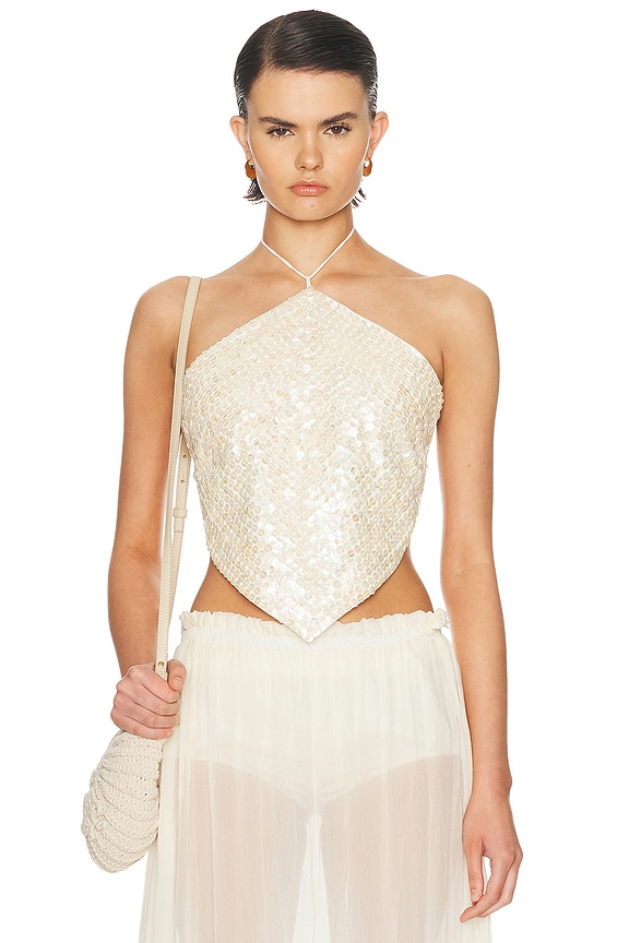 Cult Gaia Quella Top in Silver | FWRD