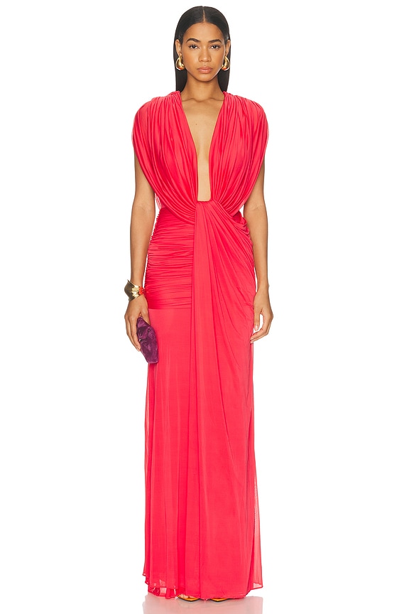 Victoria Beckham Twist Back Gown in Coco | FWRD