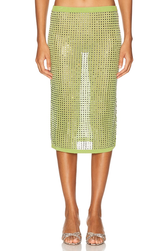 Ganni Silk Mix Skirt in Minion Yellow | FWRD